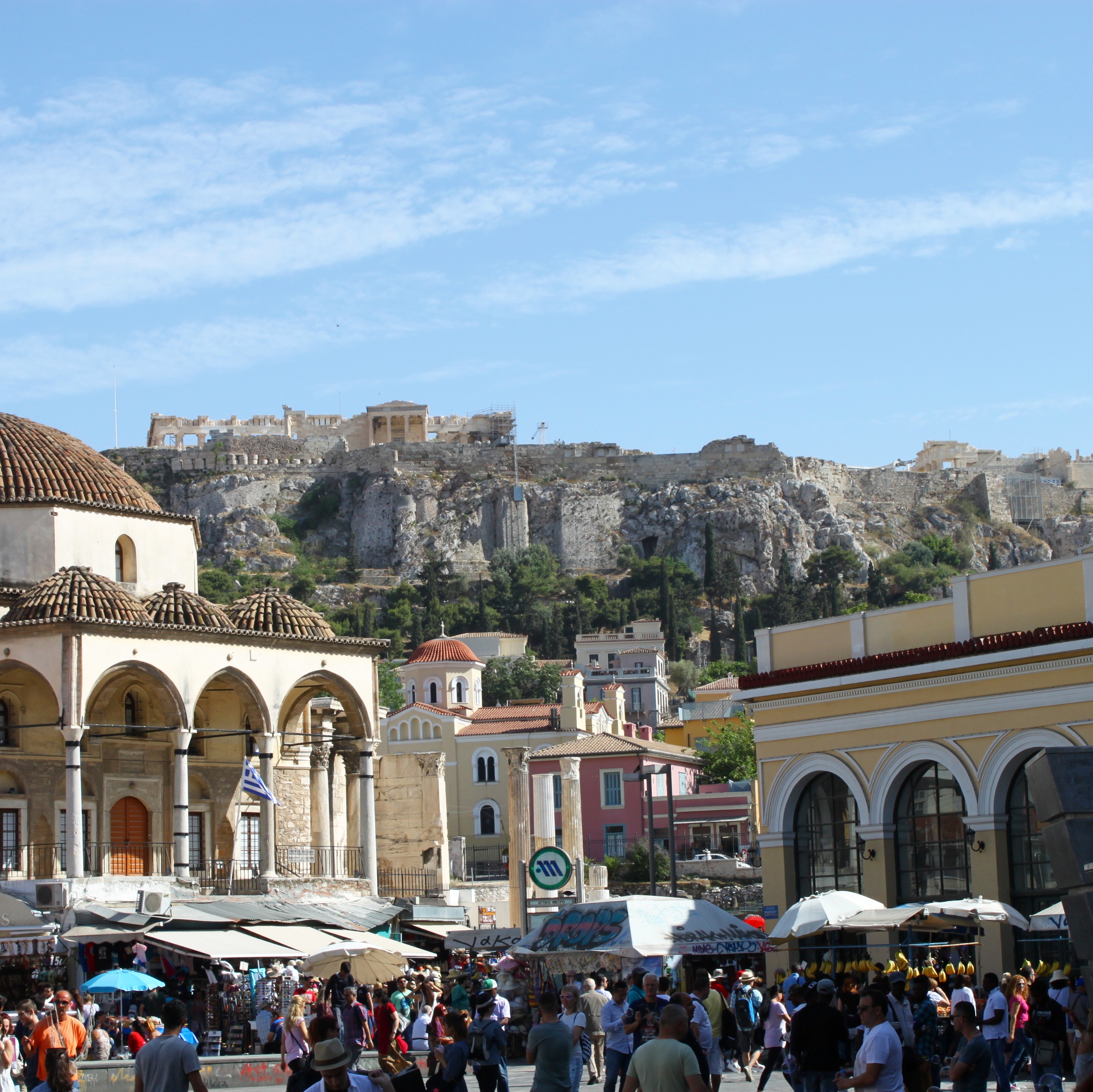 View of the Acropolis from the Monastiraki District