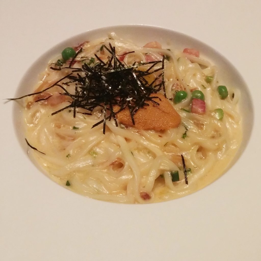 Uni (Sea Urchin) Carbonara at Morimoto