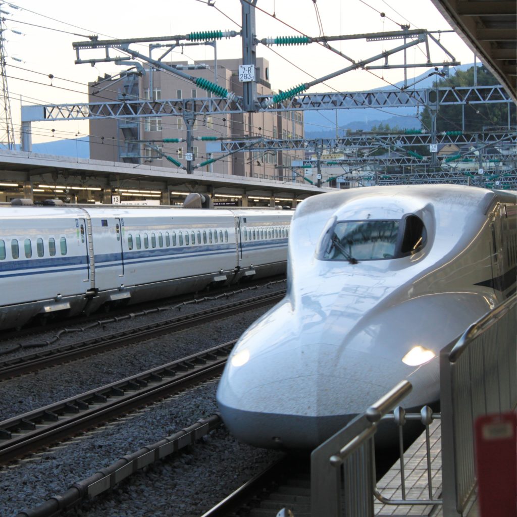 Riding the shinkansen for the first time!