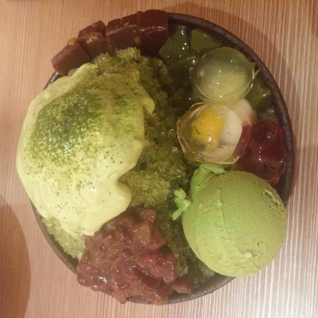 Matcha shaved ice from Myowa