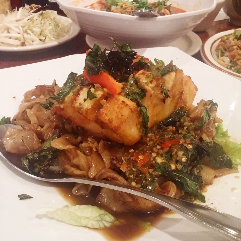 Chilean Sea Bass on Drunken Noodle - Lotus of Siam