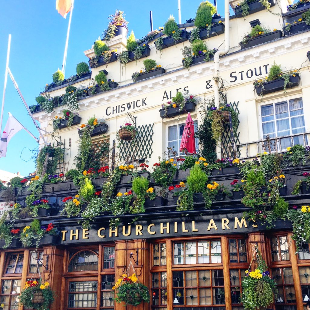 The Churchill Arms pub in all of it's glory