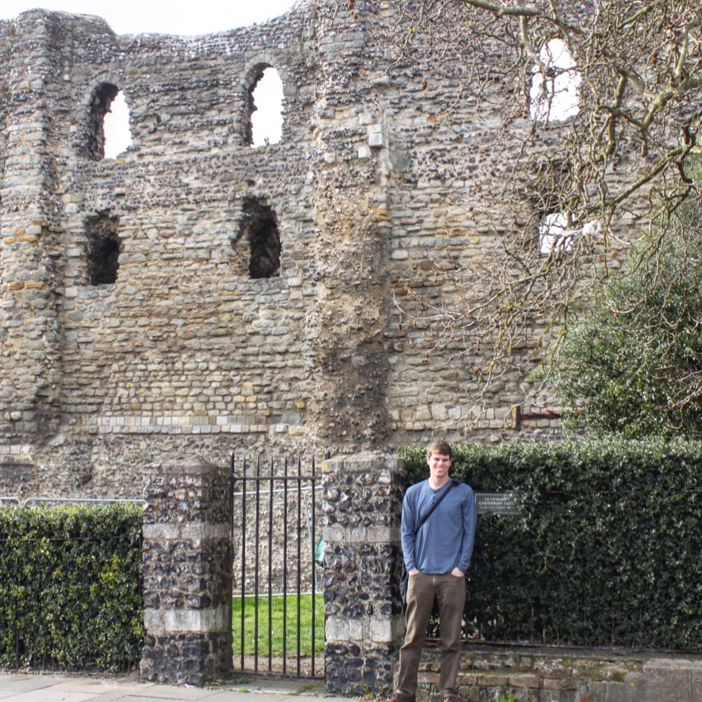 Kevin in front of the Norman Castle ruins