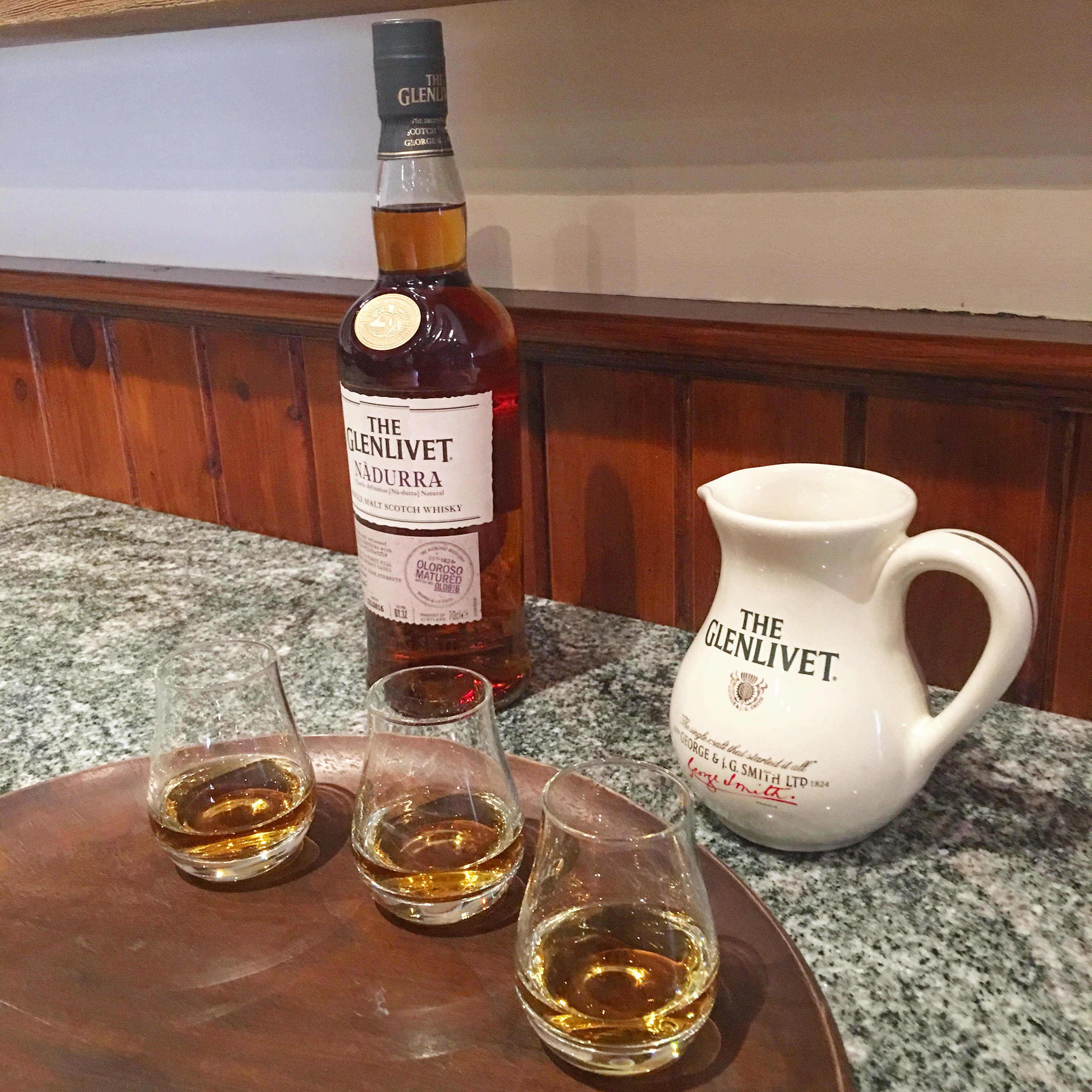 Dram of whiskey at Glenlivet