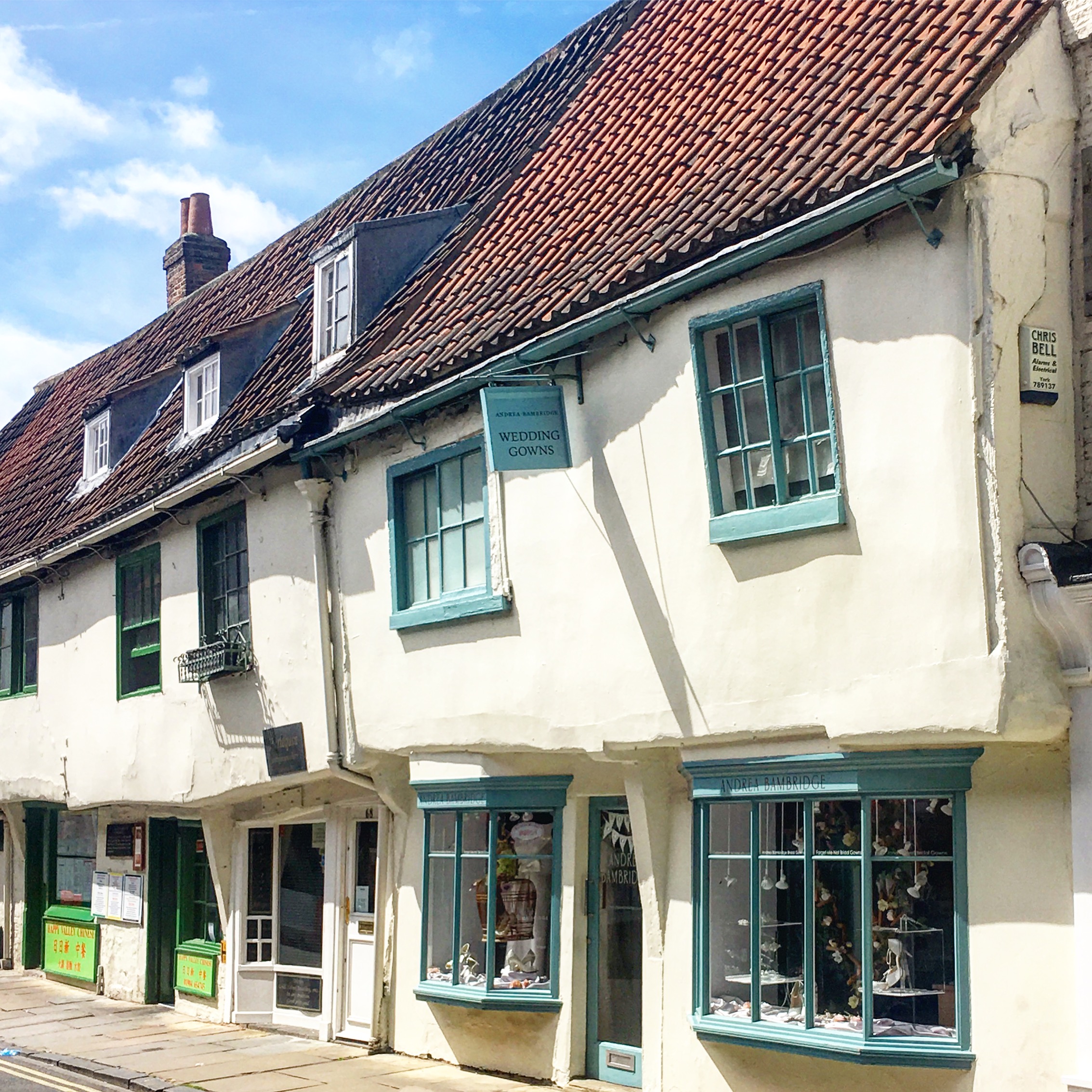 Lopsided buildings in York