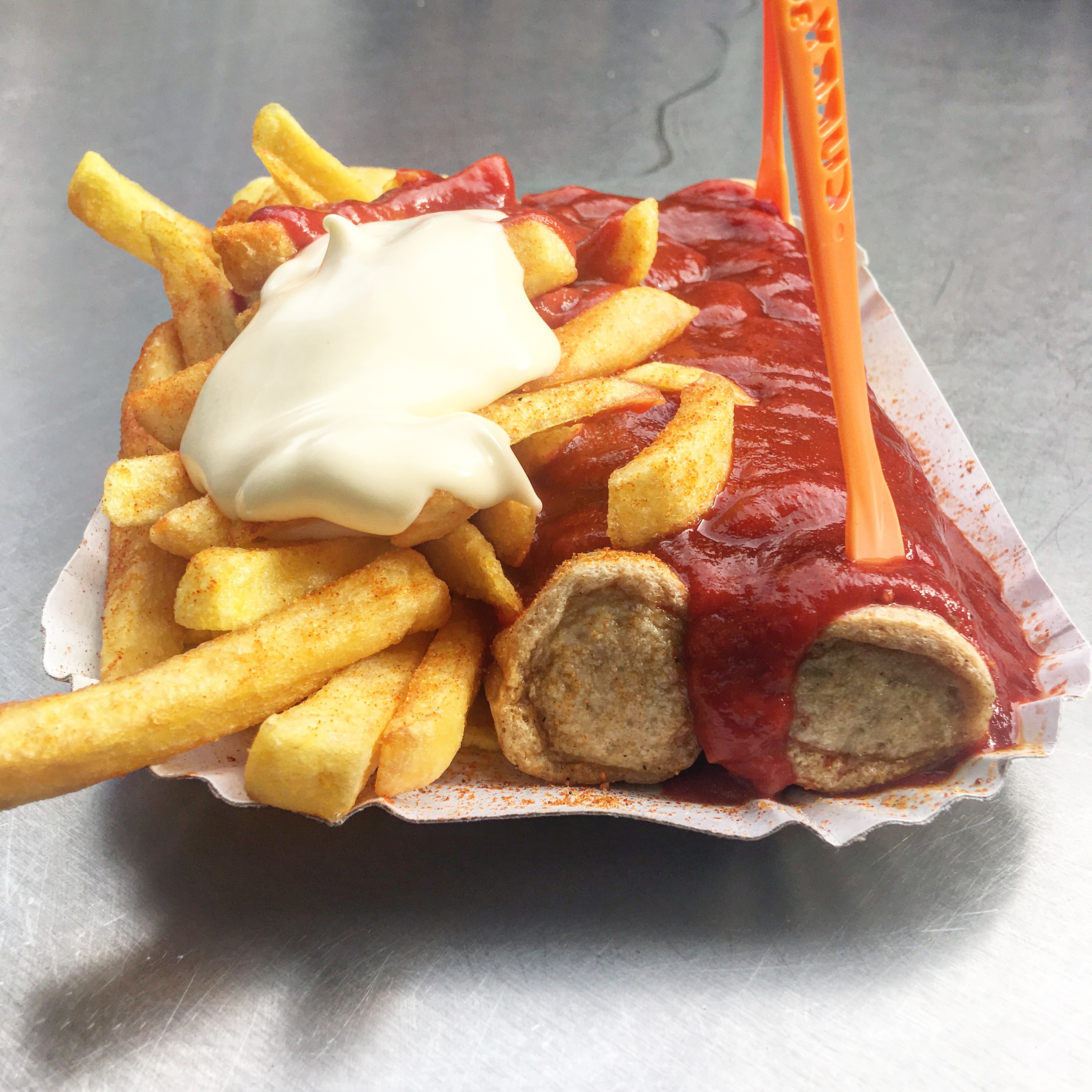 Currywurst at Curry 36 in Berlin Germany