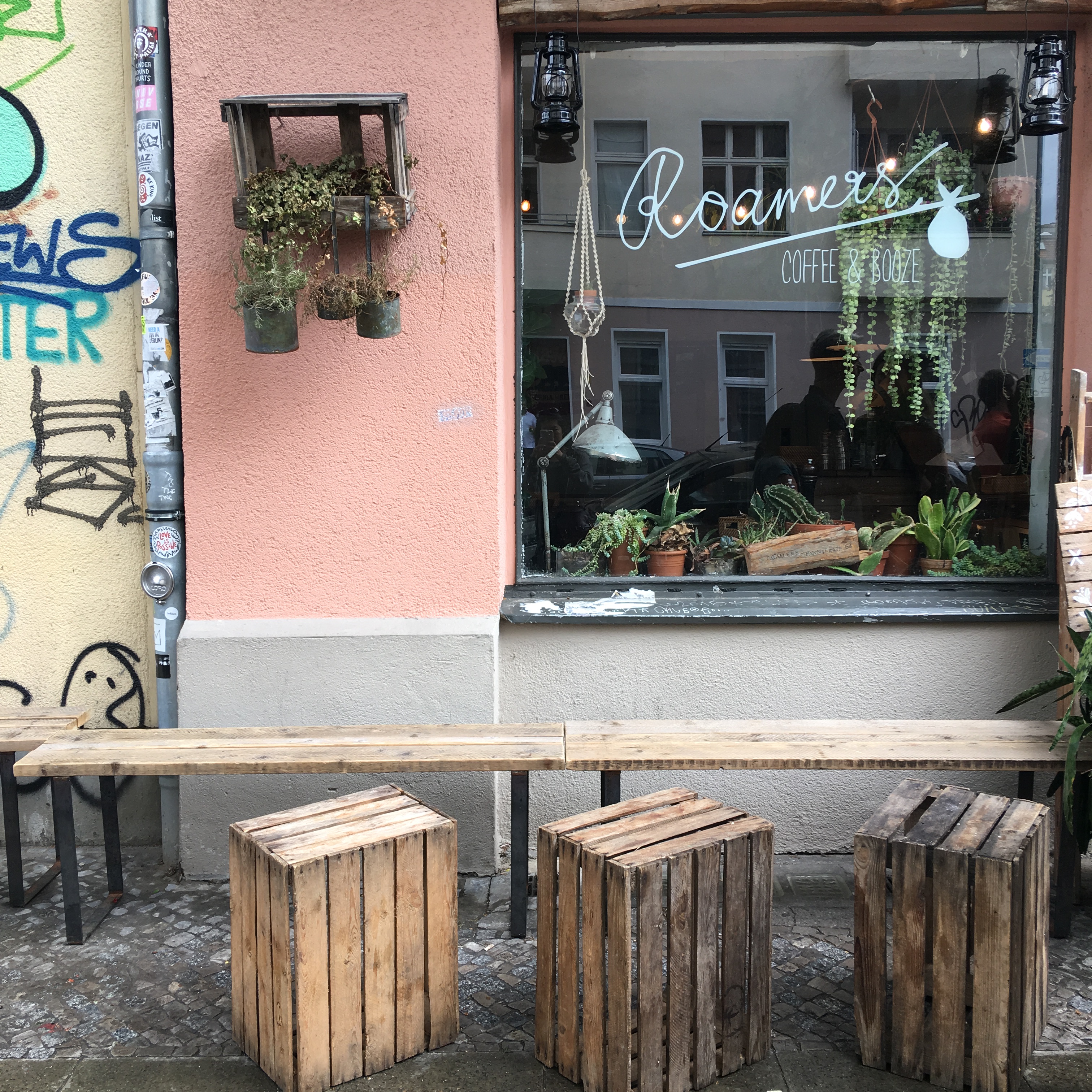 Cute exteriors of Roamer's Cafe in Berlin