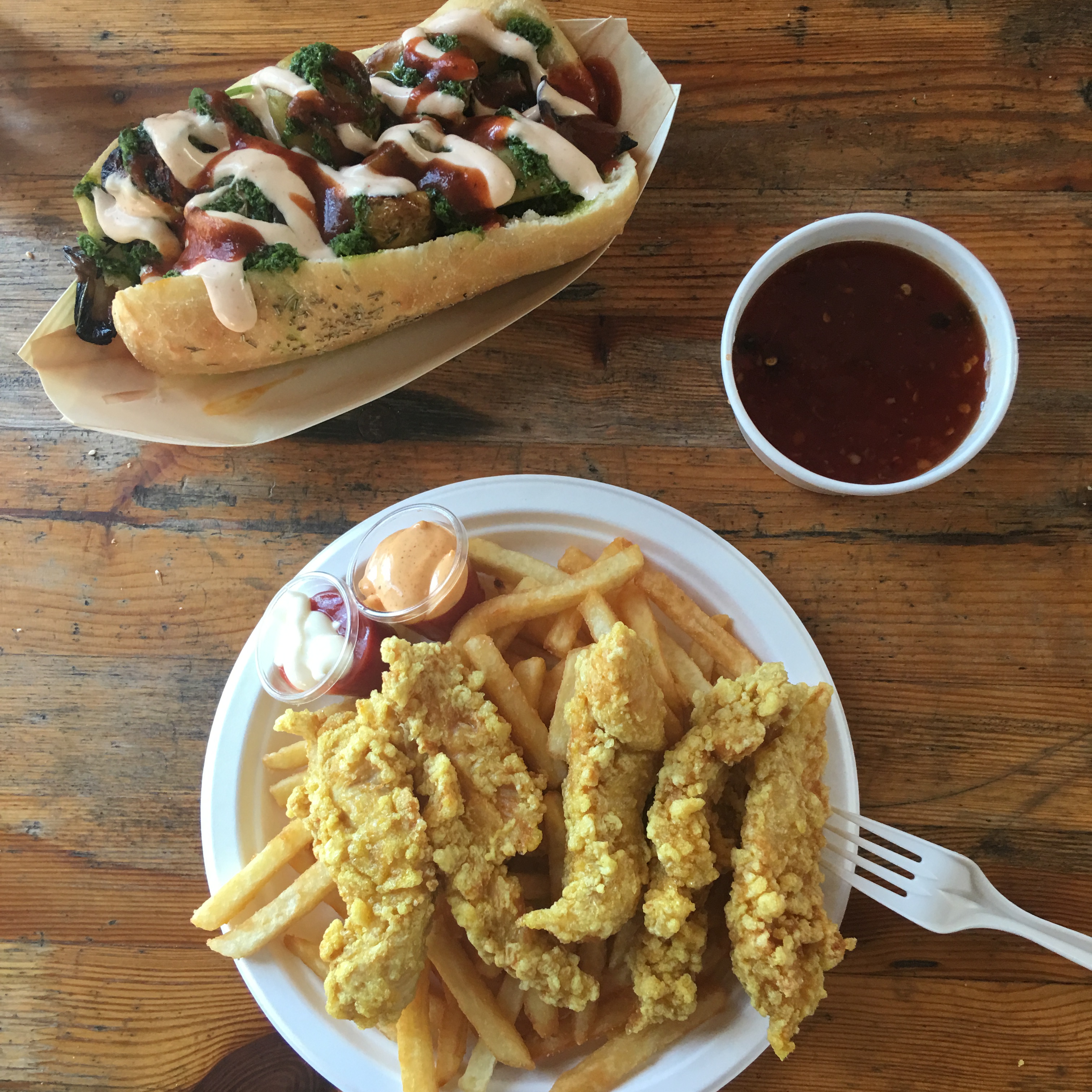 Hot dogs and crazy chicken