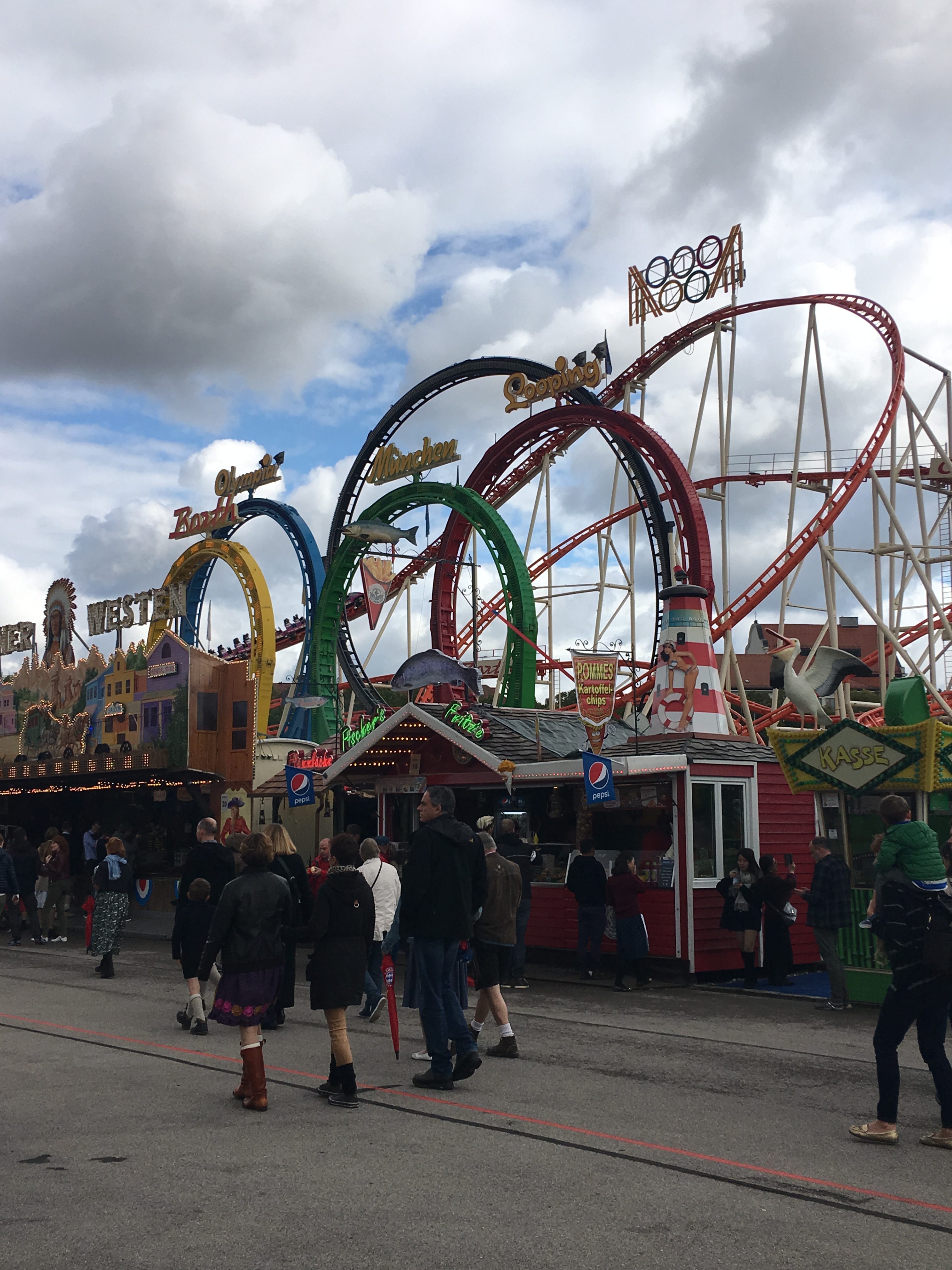 Rollercoaster rides at Oktoberfest