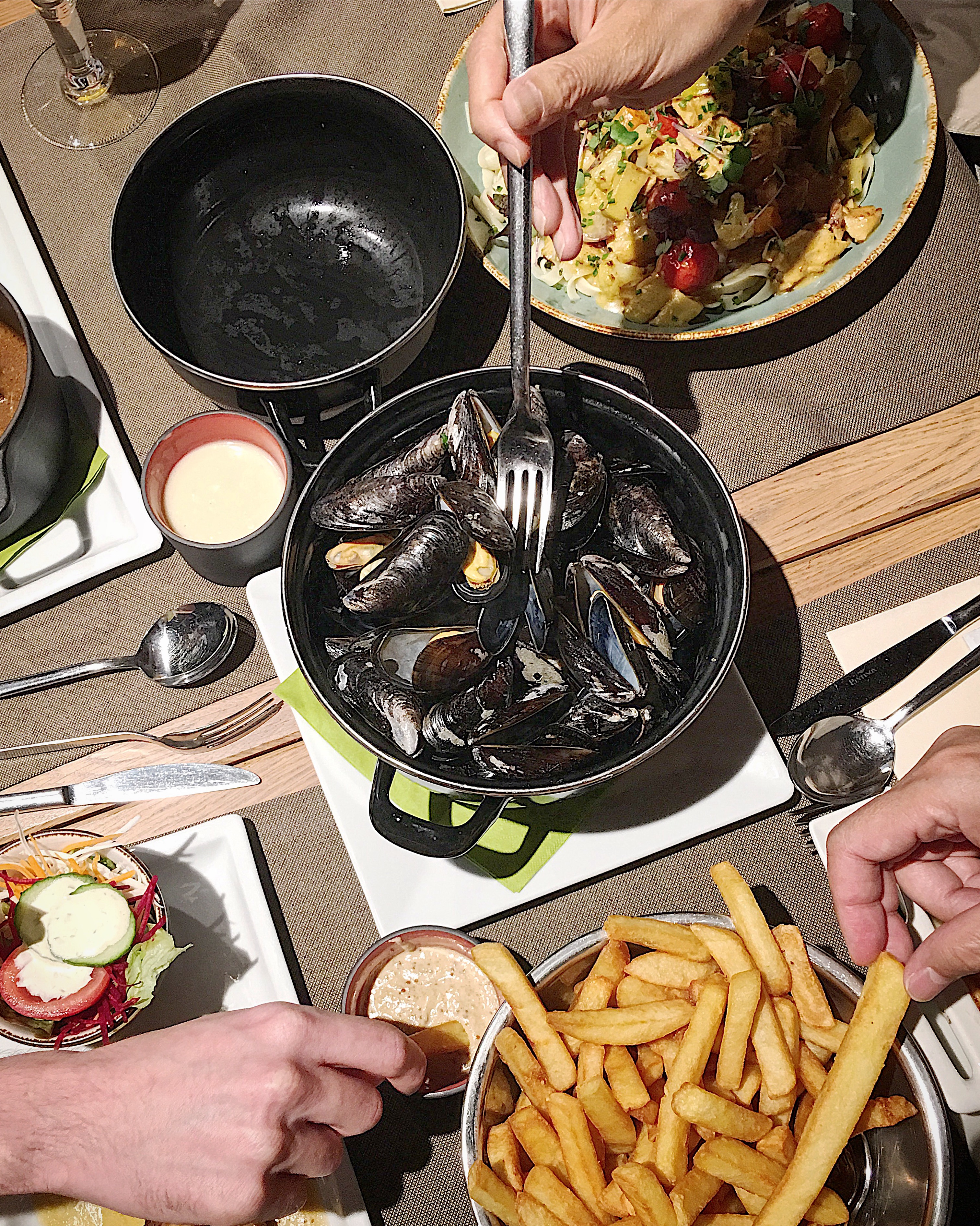 Mussels (moules frites) in Brussels
