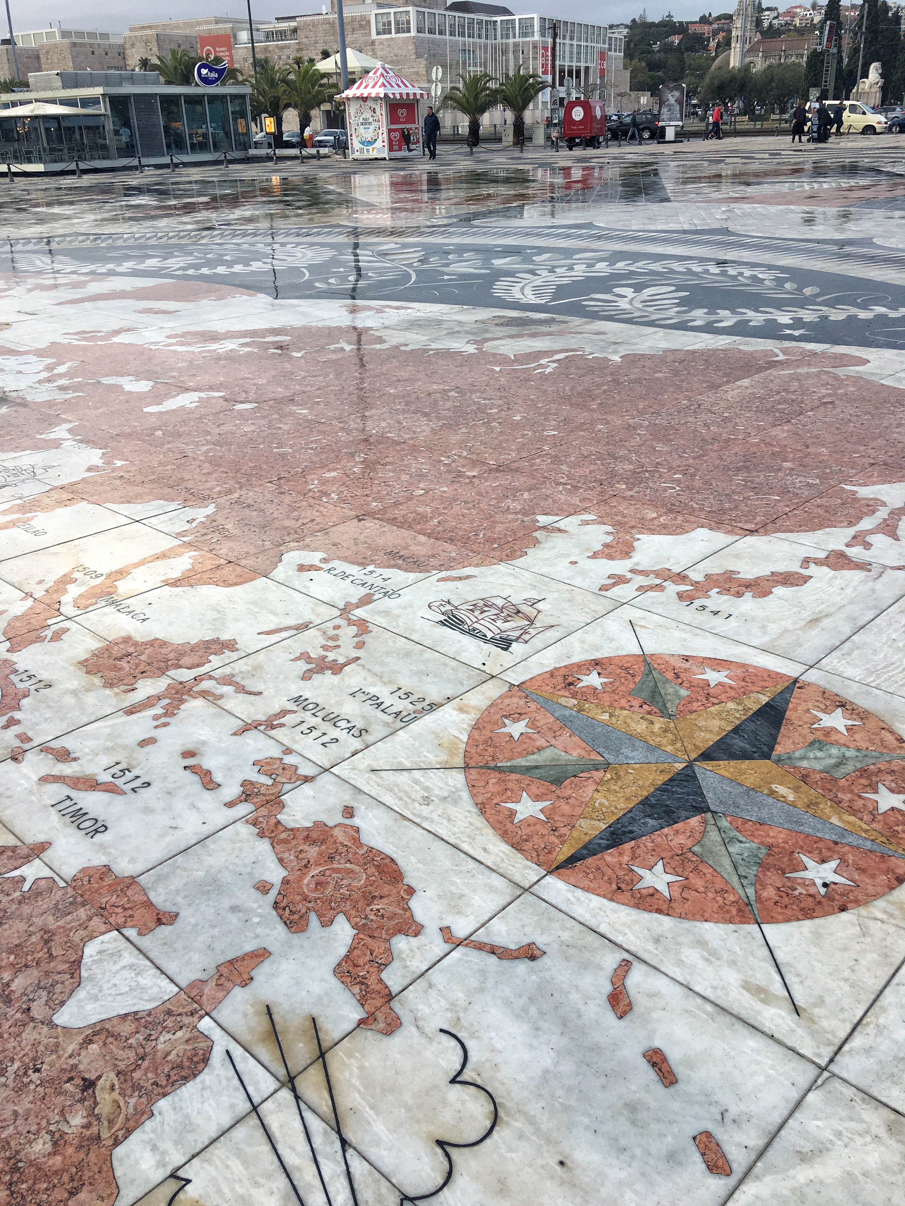 Map on the ground in Lisbon Portugal