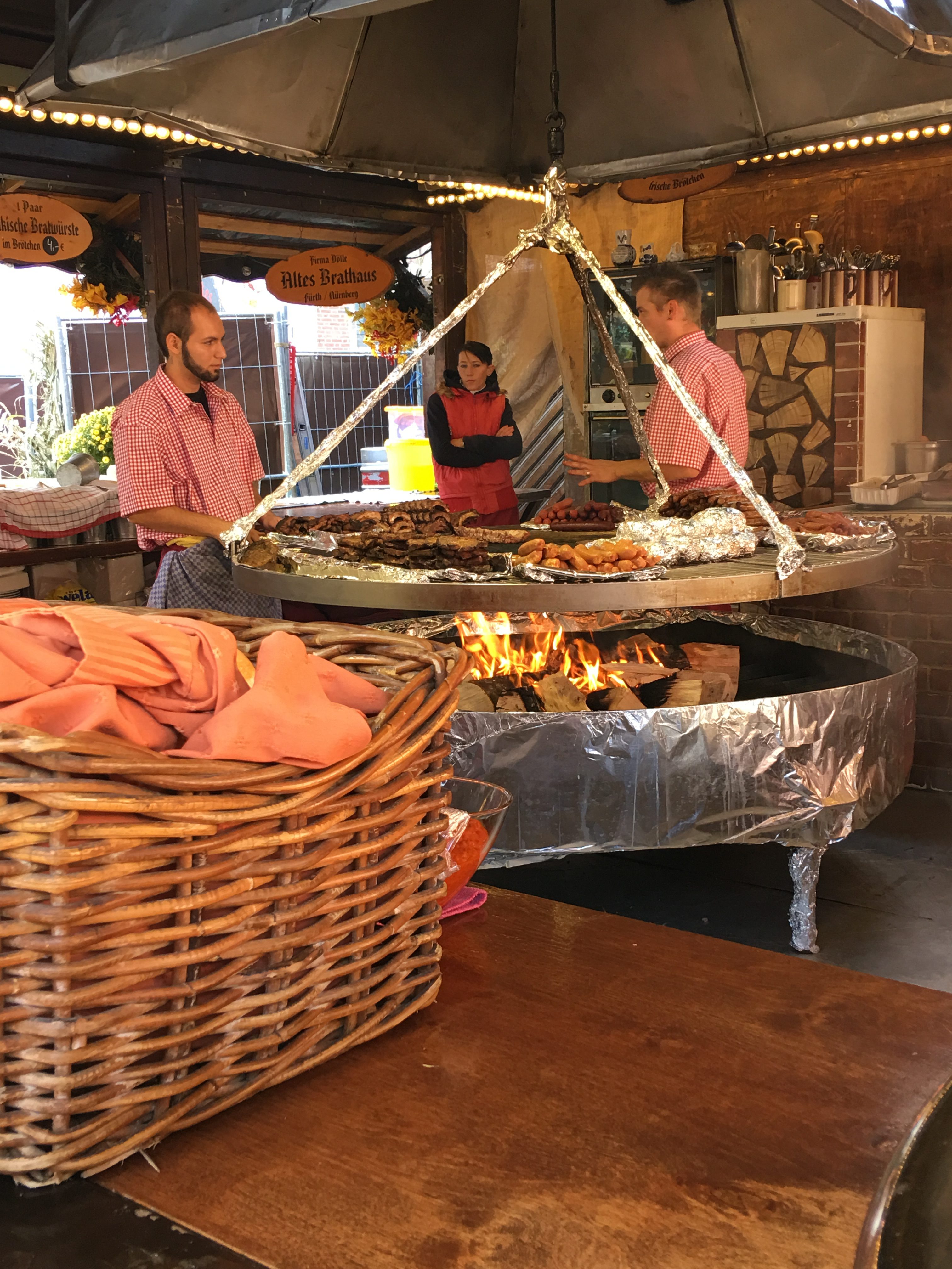 Grilling meat in Nuremberg