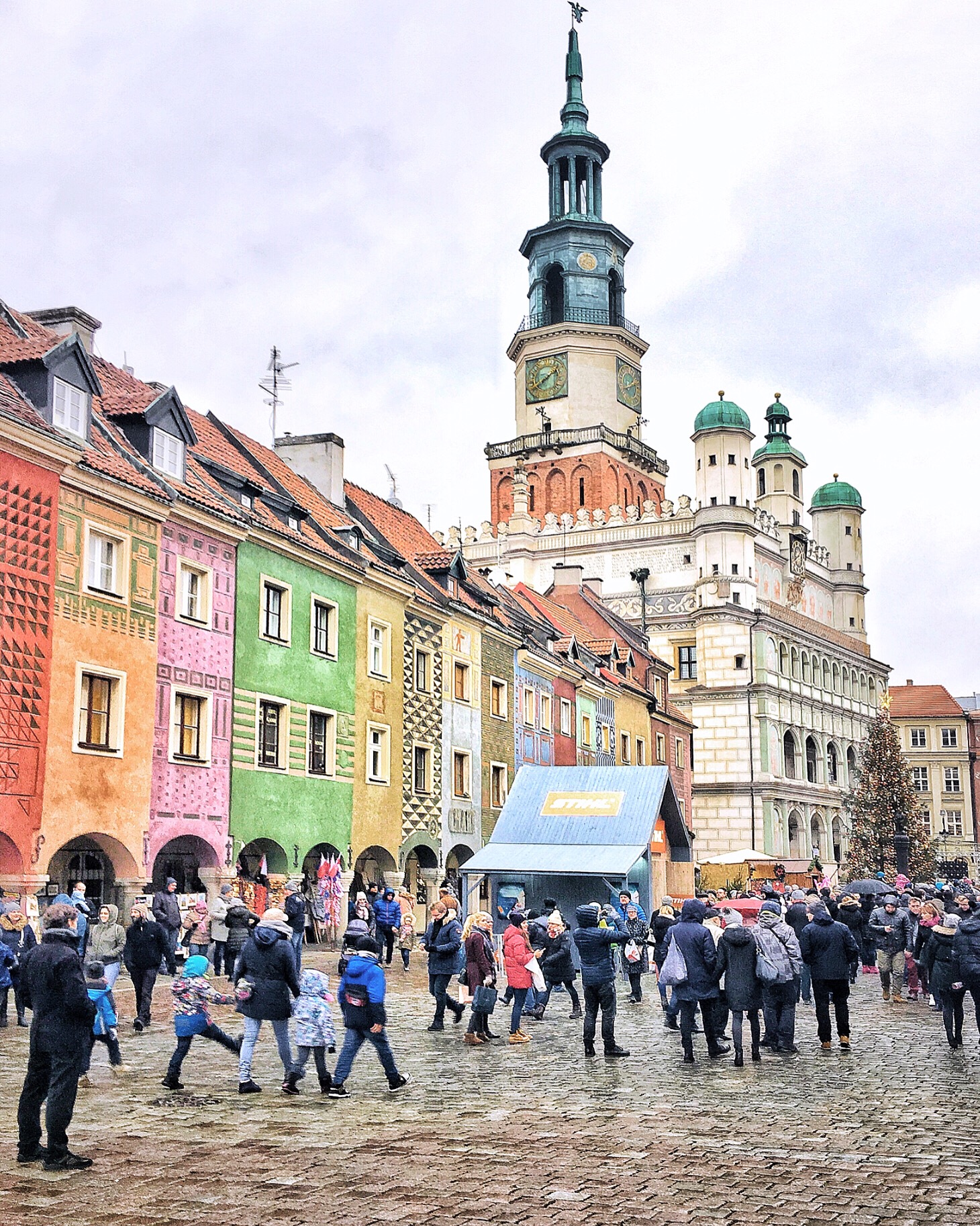 Lively streets of Old Market Square Poznan