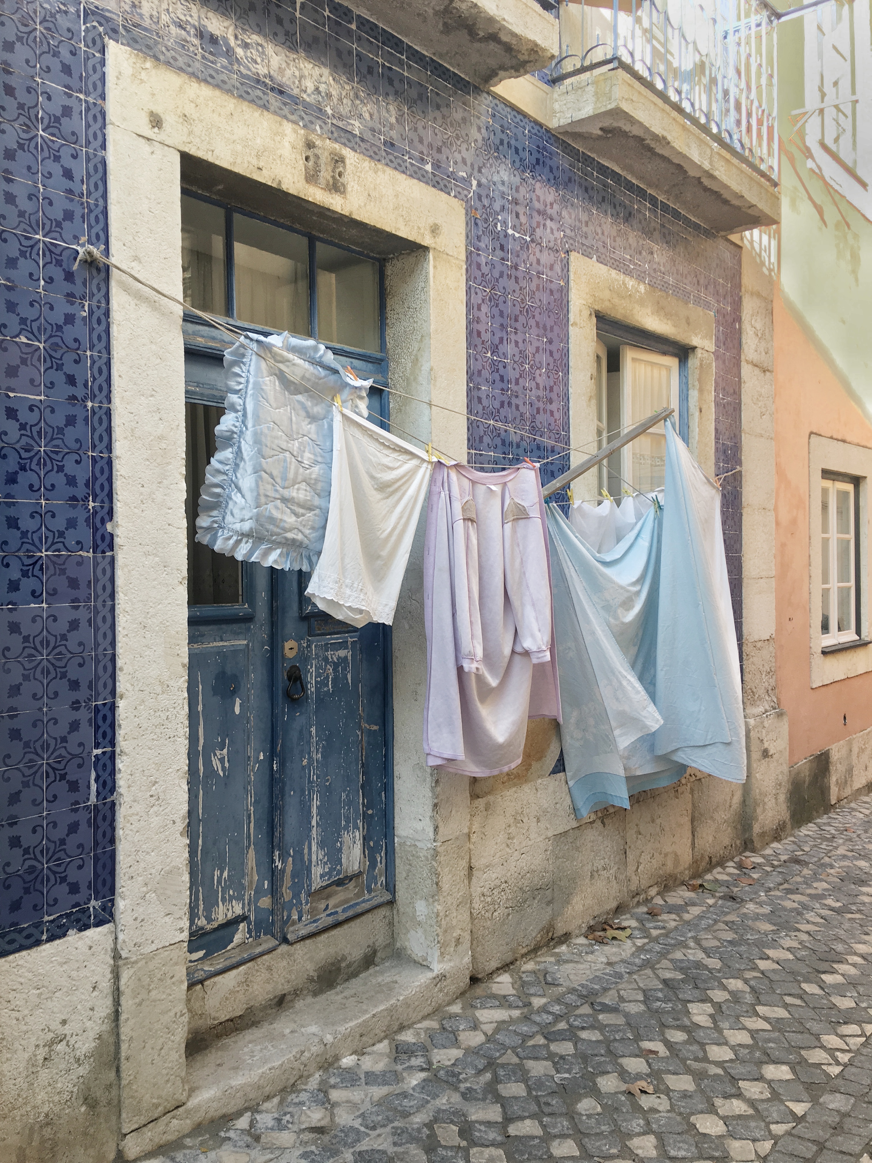 Hanging laundry in Alfama dstrict