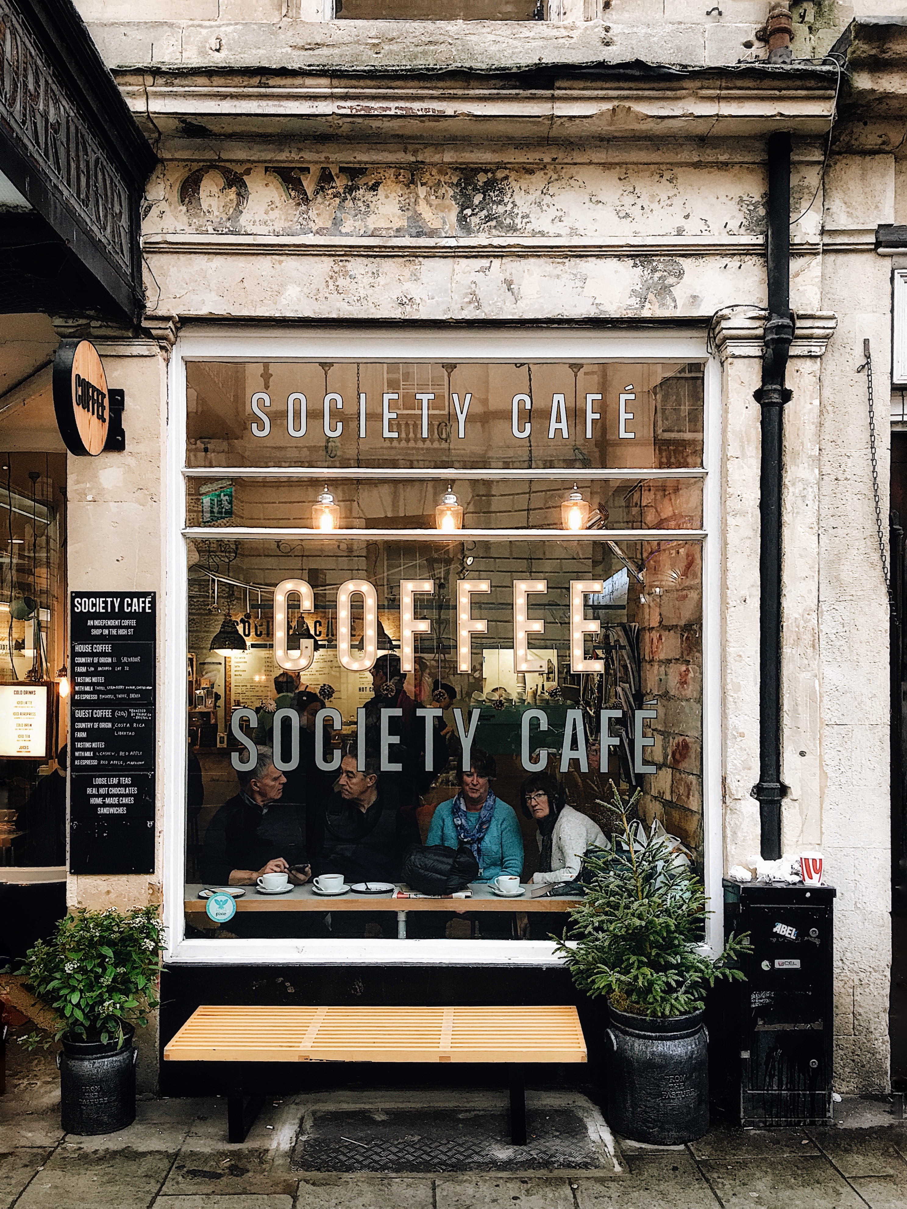 Cute coffee shops in Bath England Society Cafe