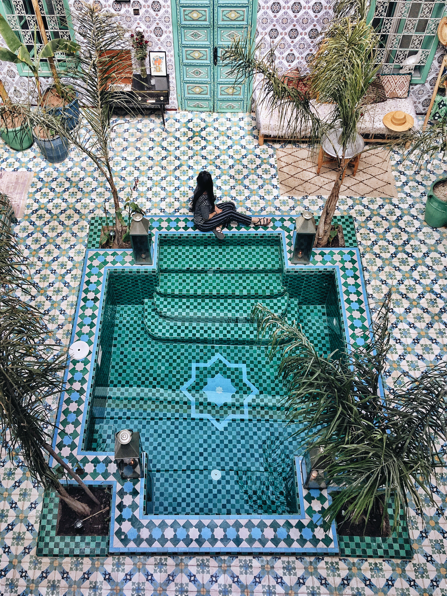 Hanging poolside at Riad BE Marrakech