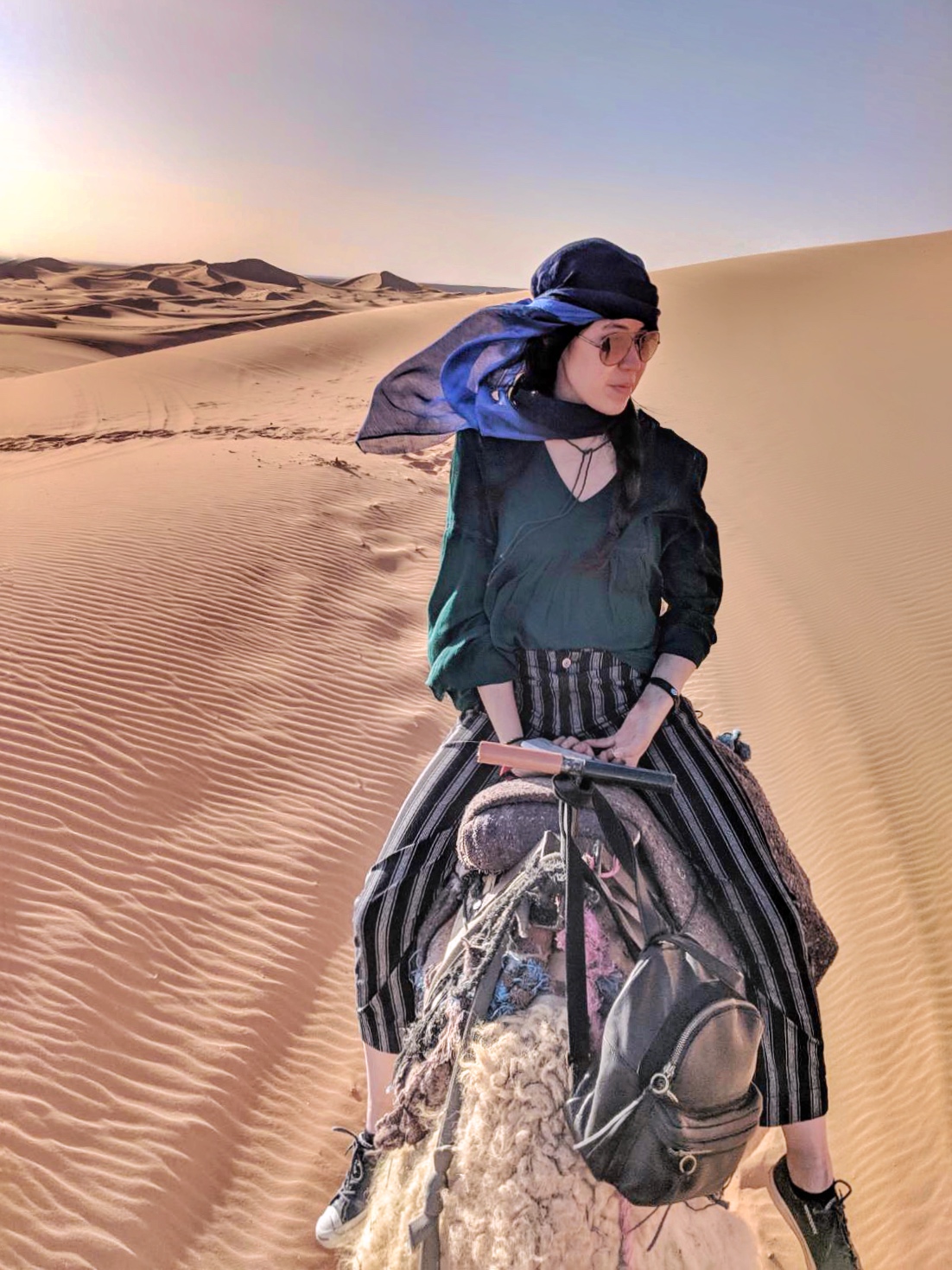 Camel riding in the Sahara desert 