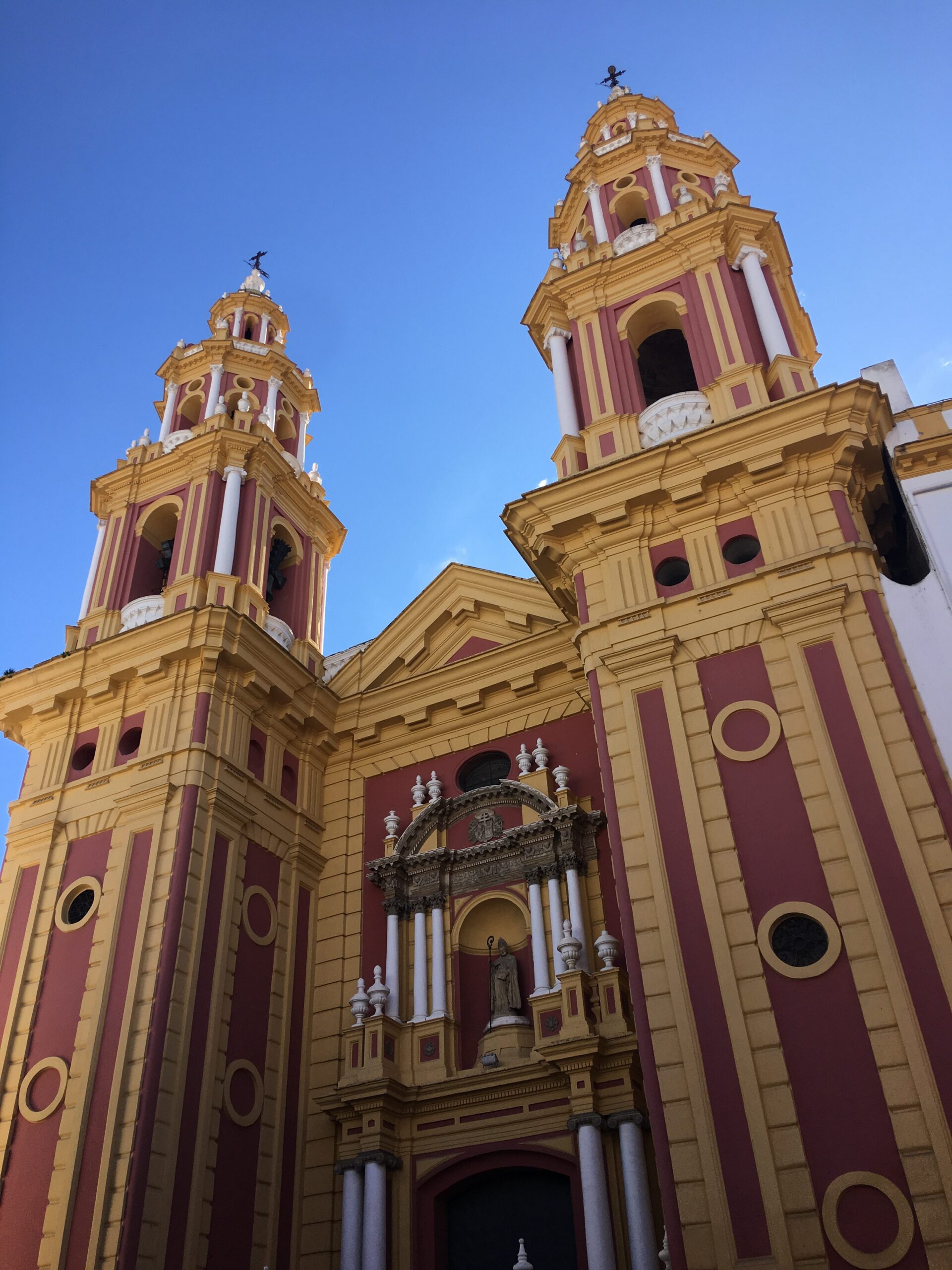 Pink church in Santa Cruz Seville