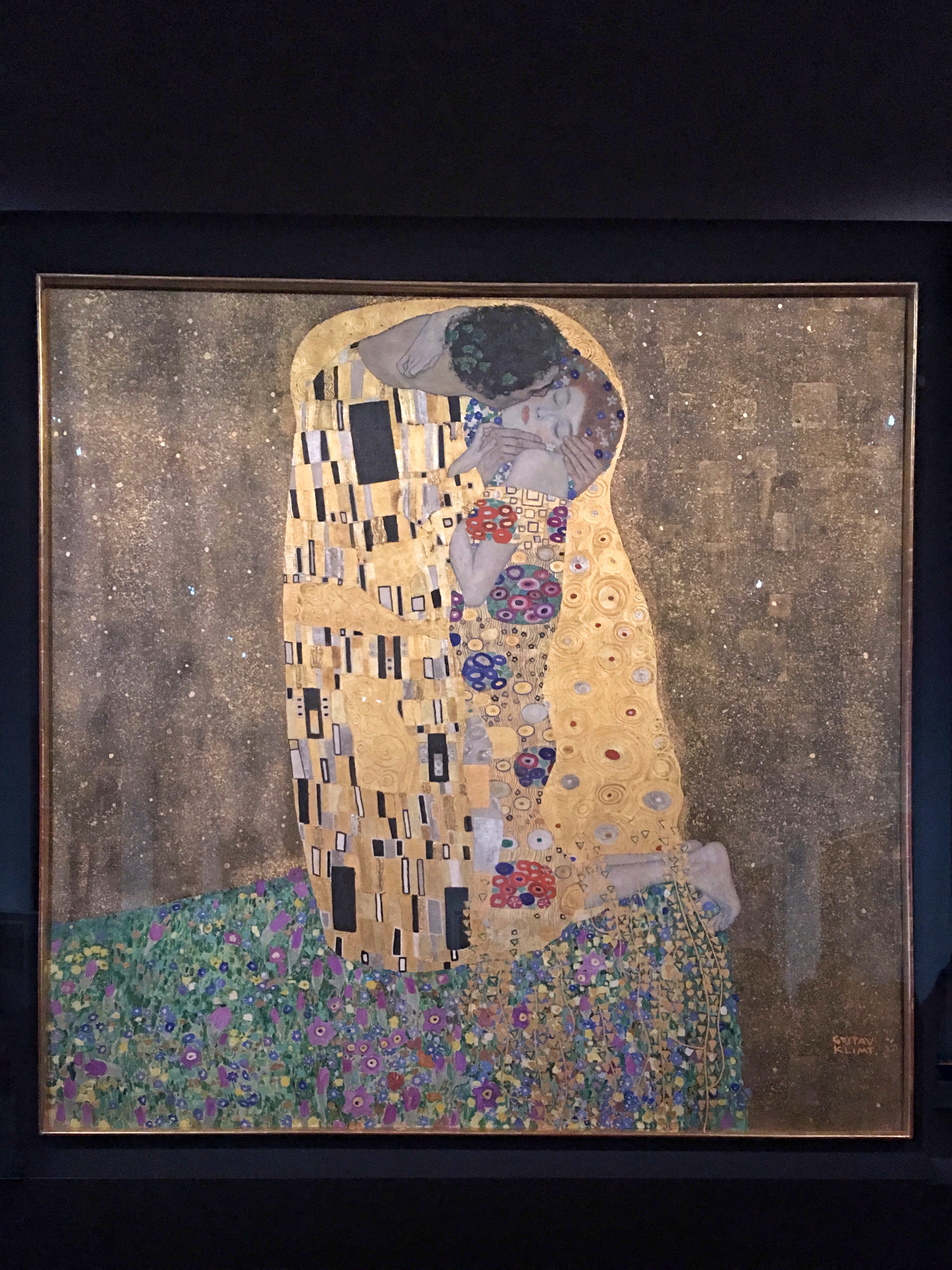 The Kiss by Klimt in Belvedere Palace