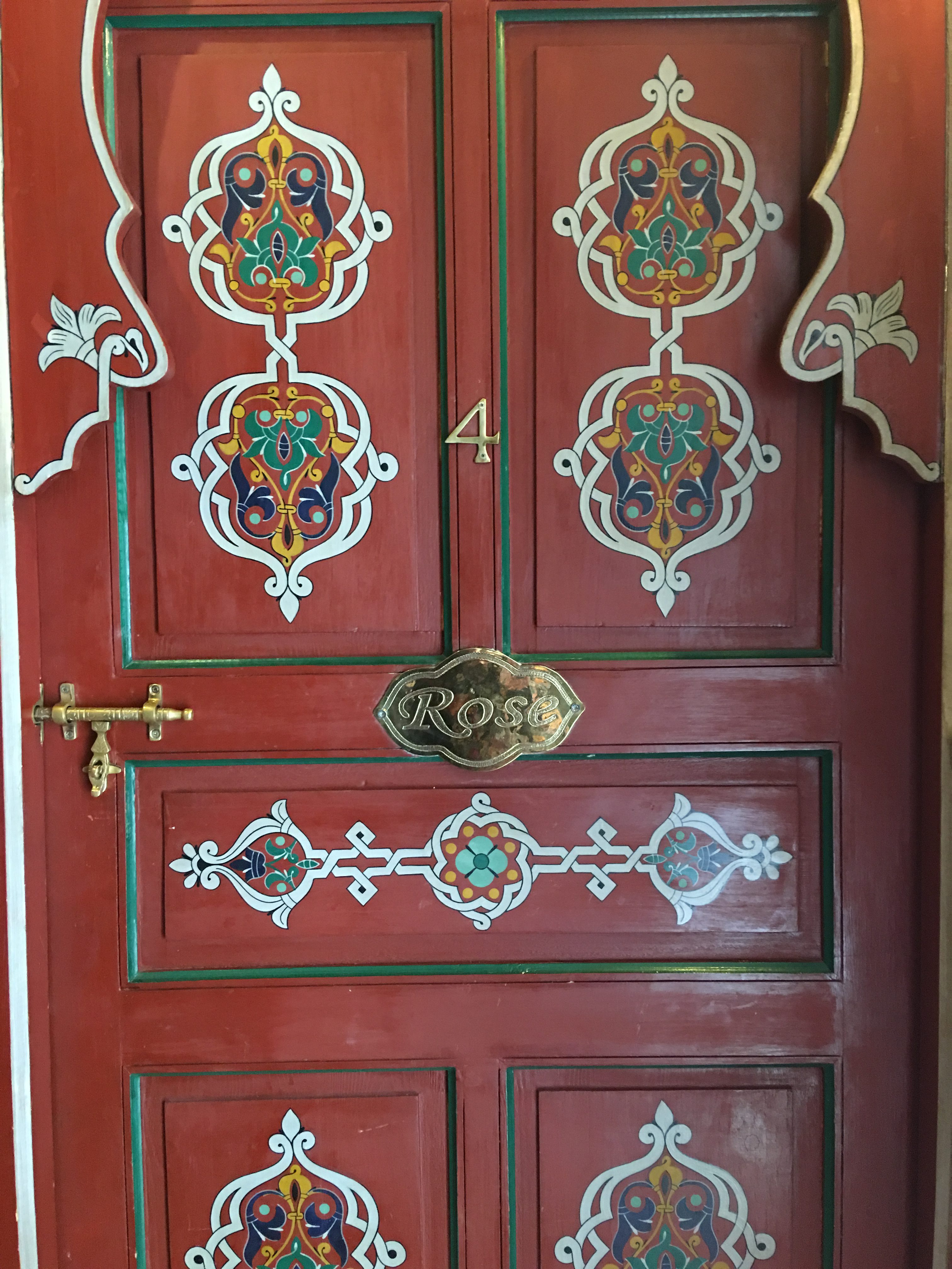 Rose room door Riad Anabel