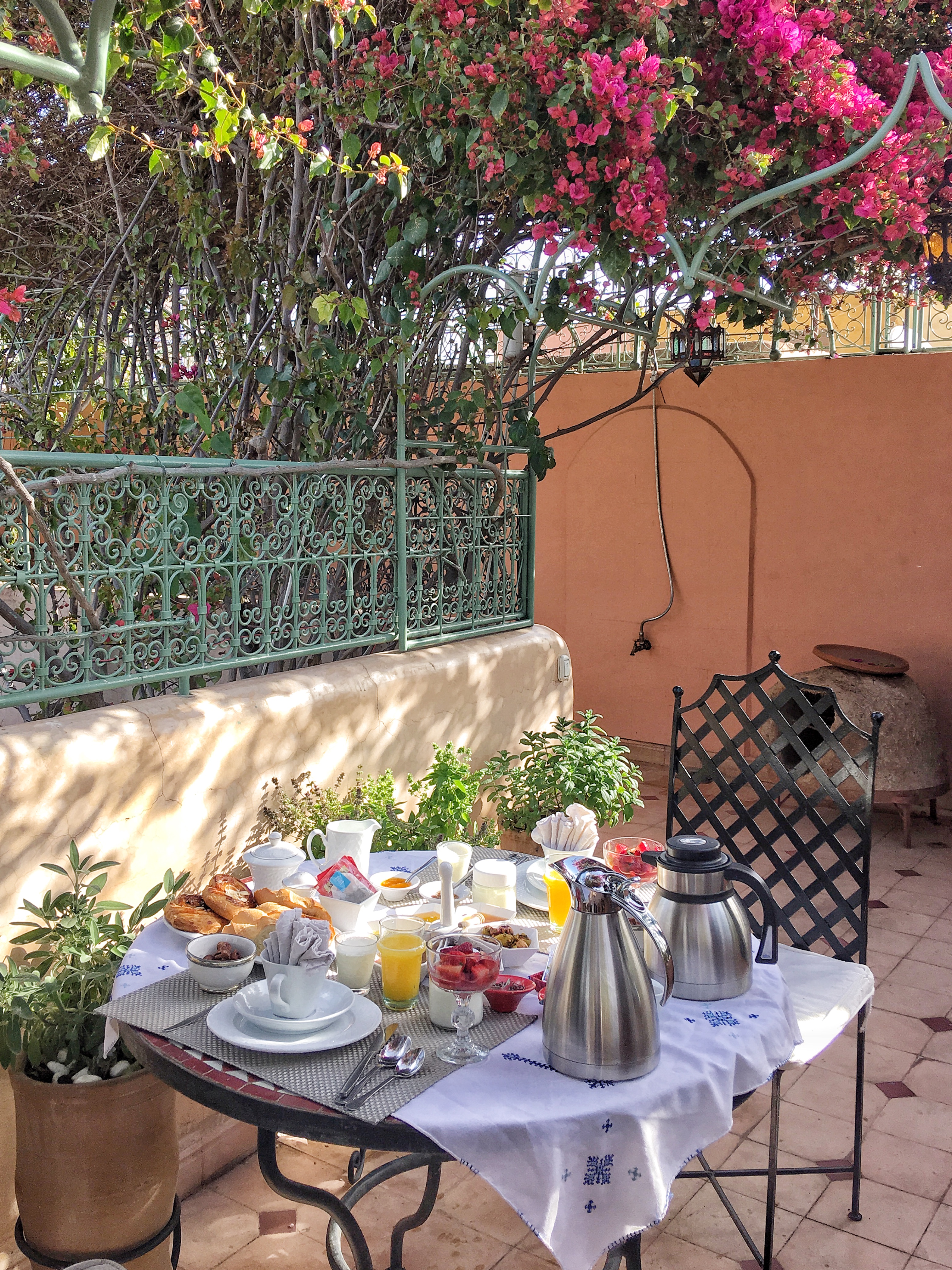 Breakfast area at Riad Anabel in Marrakech
