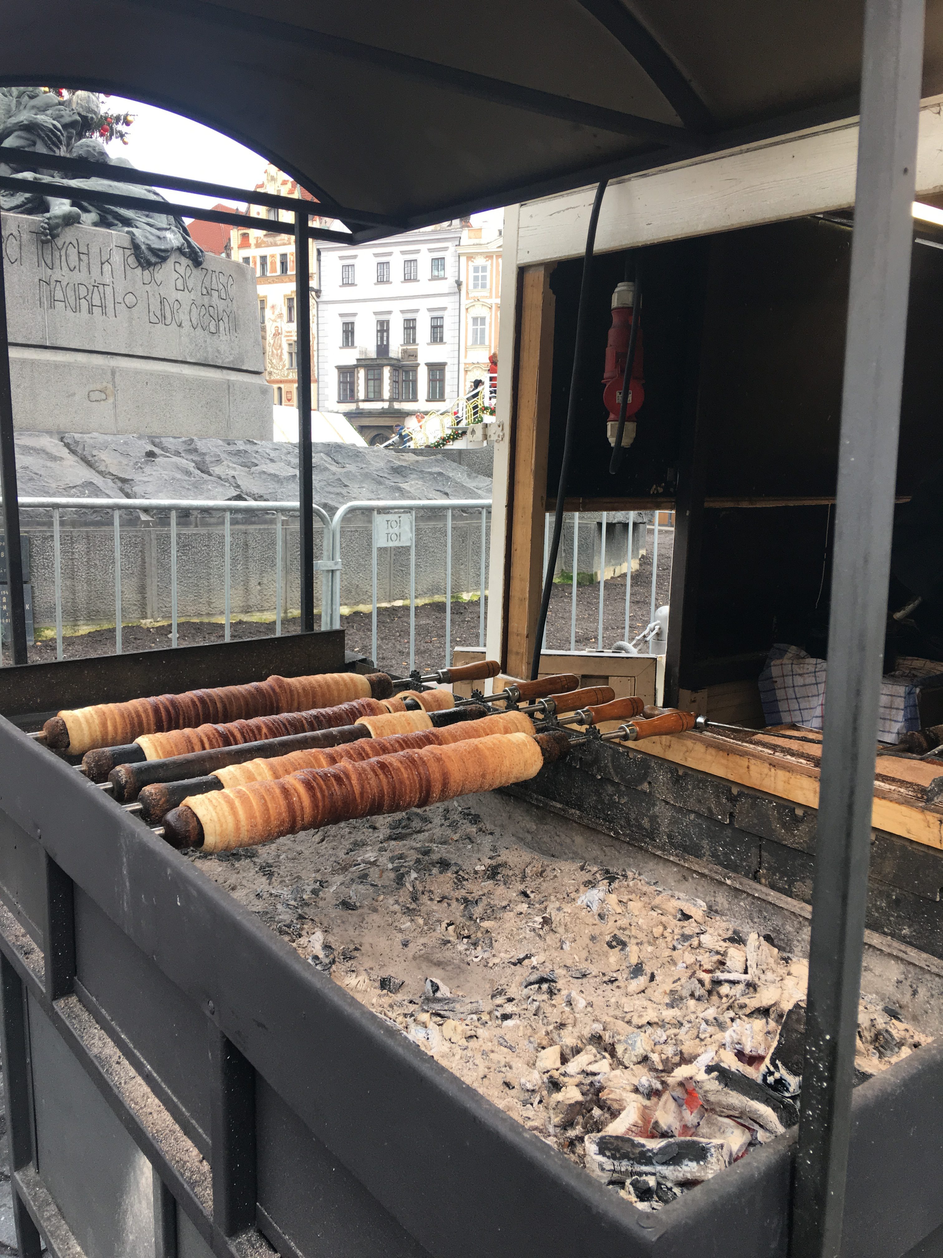 Roasting trdelnik in Prague