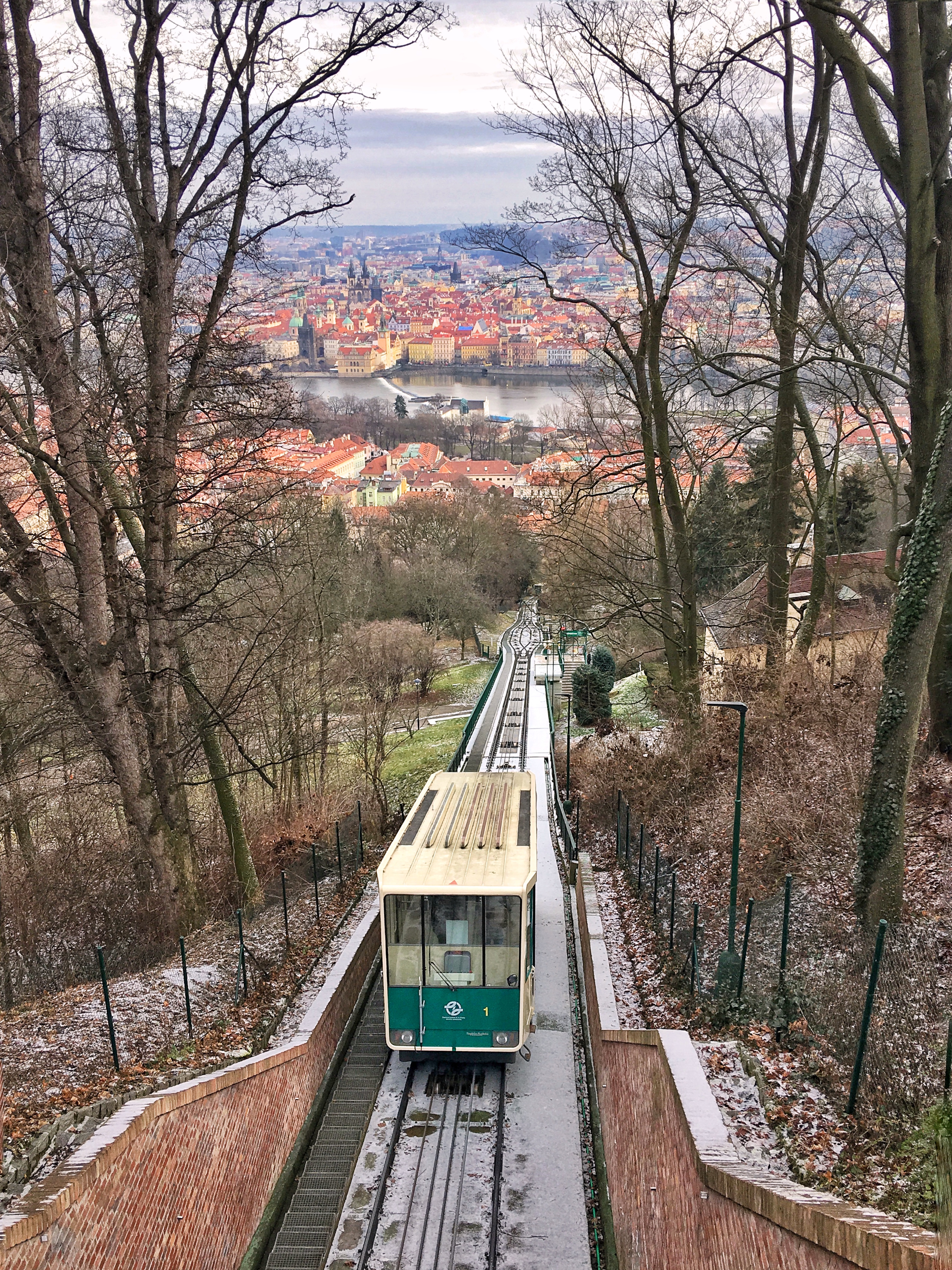 Petrin Park funicular in Prague