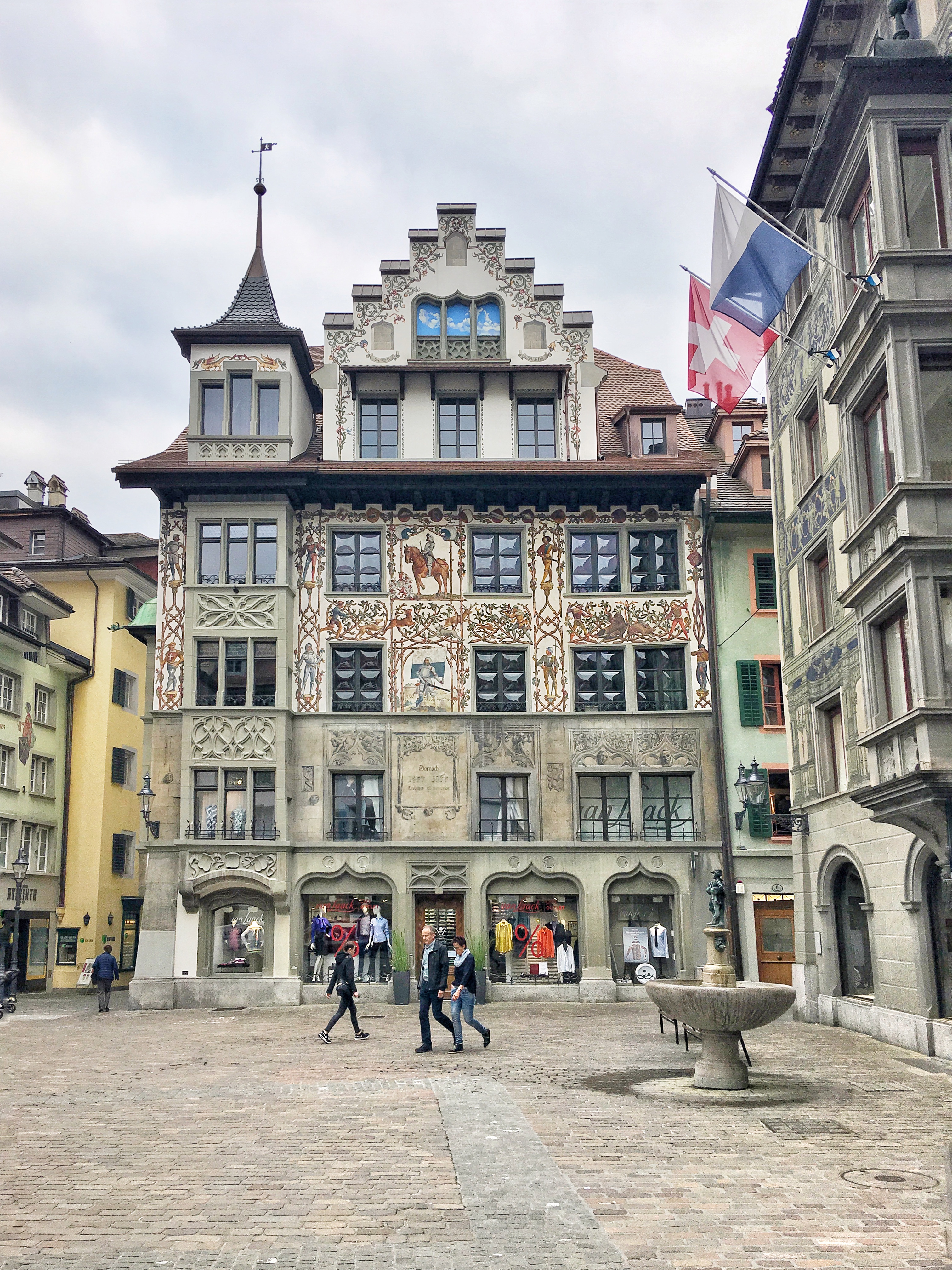 Ornate buildings in Lucerne
