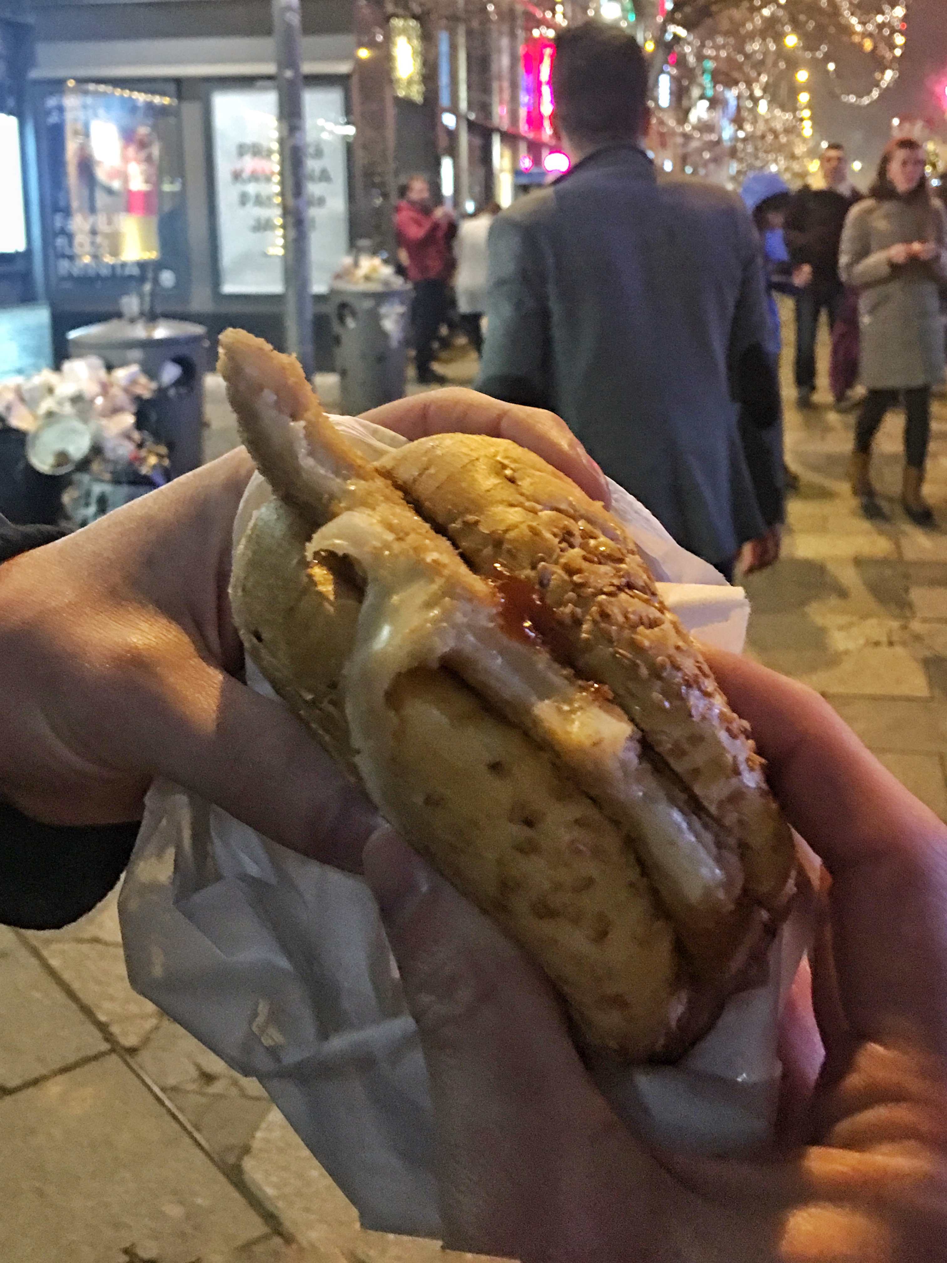 Fried cheese sandwich in Prague