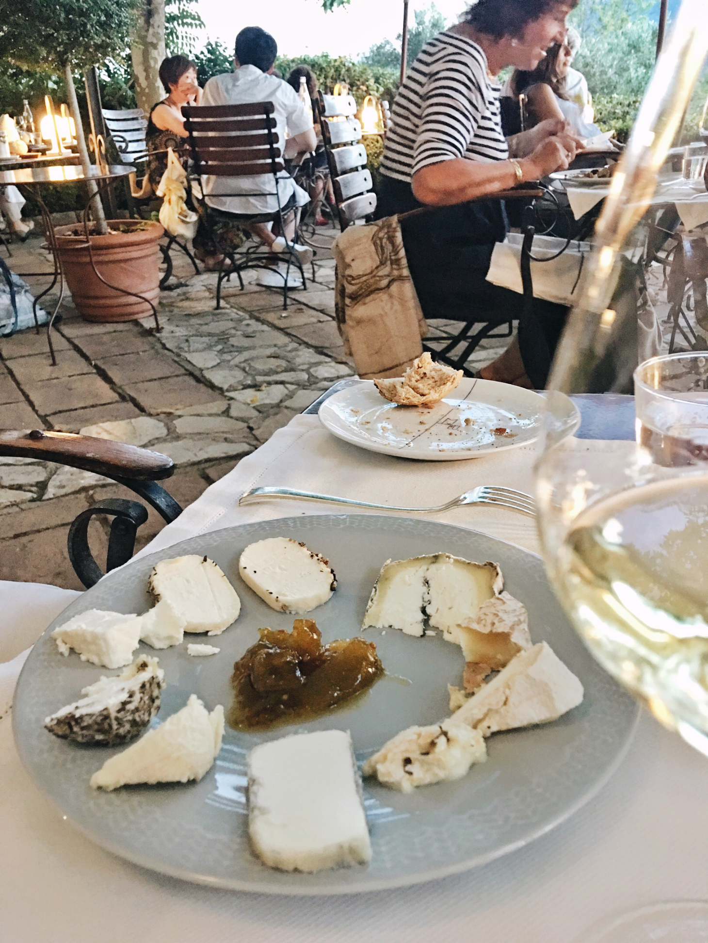 Cheese plate at La Bastide de Moustier