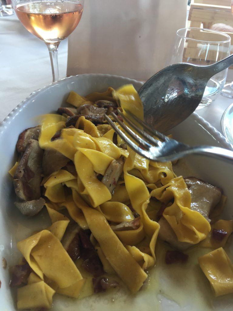 Fresh pasta at an aguritismo Parma