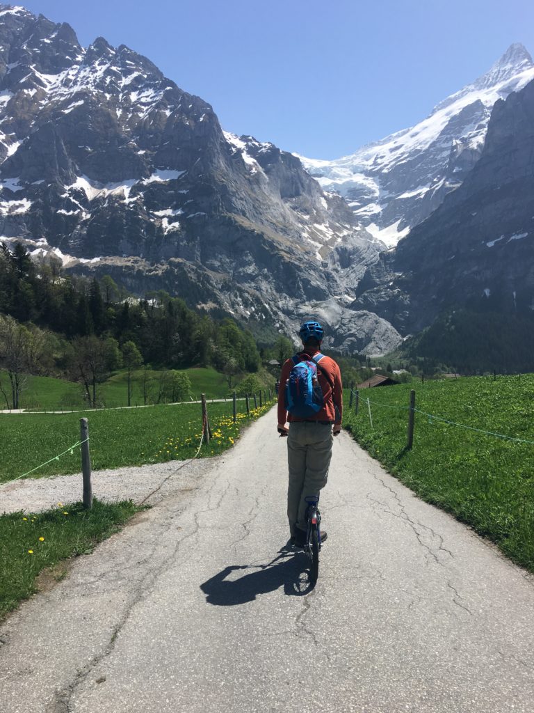 Riding Trottibikes in Grindelwald