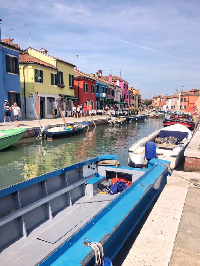 Rows of colorful buildings Burano