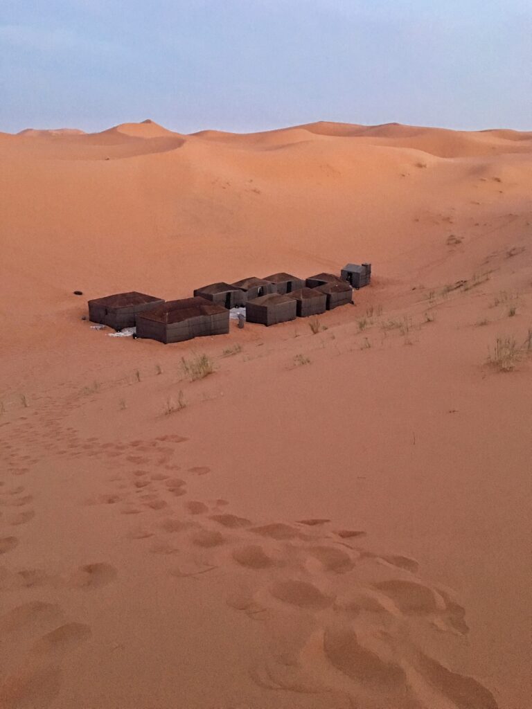 Camp in the Sahara Desert