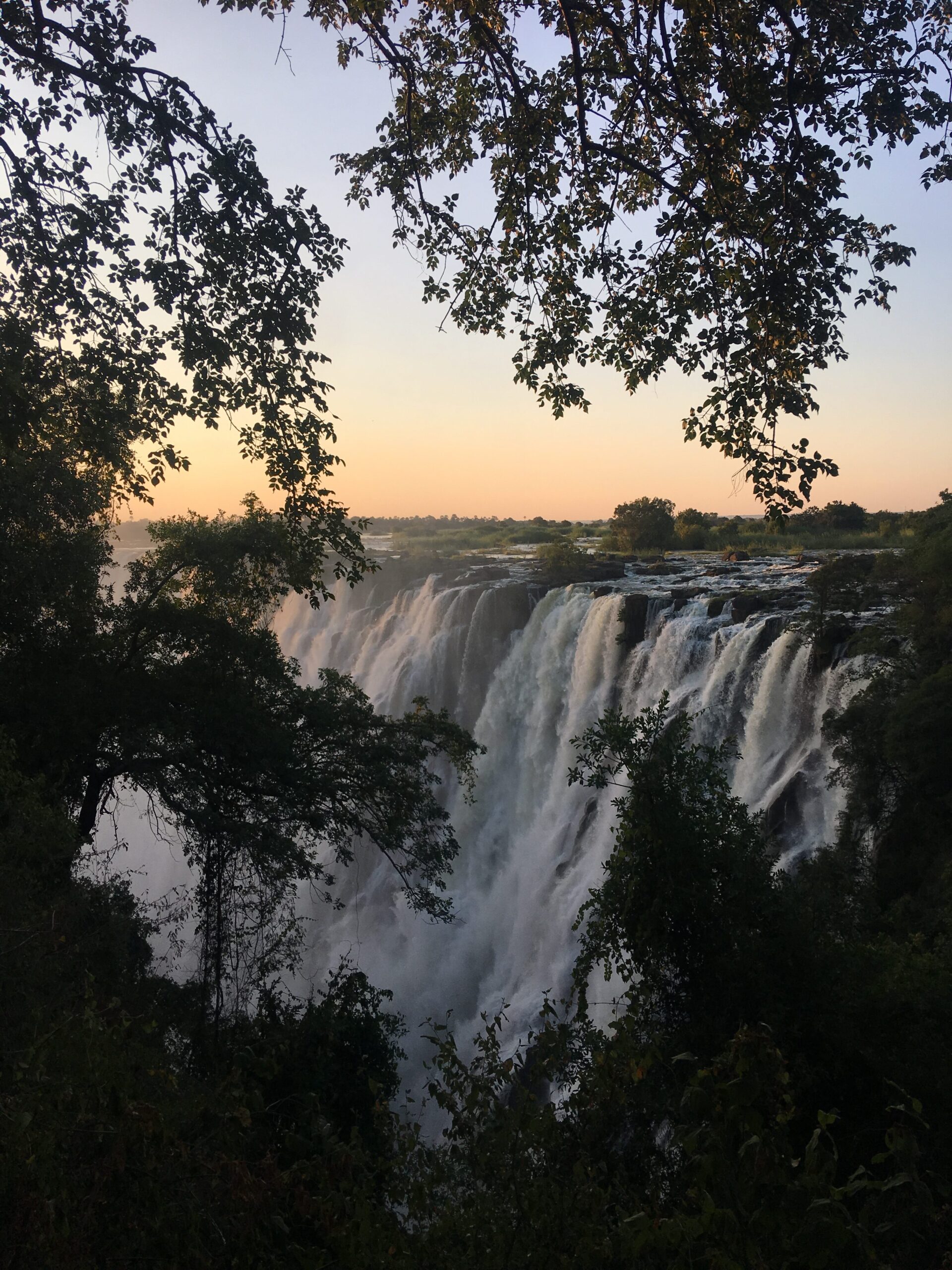 Victoria Falls at sunset